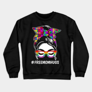 Pride Month Free Mom Hugs LGBT  Flag Crewneck Sweatshirt